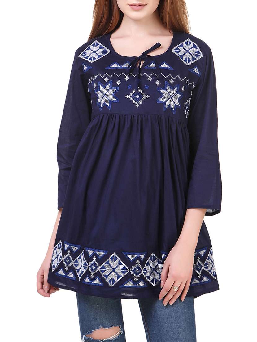 navy blue cotton tunic