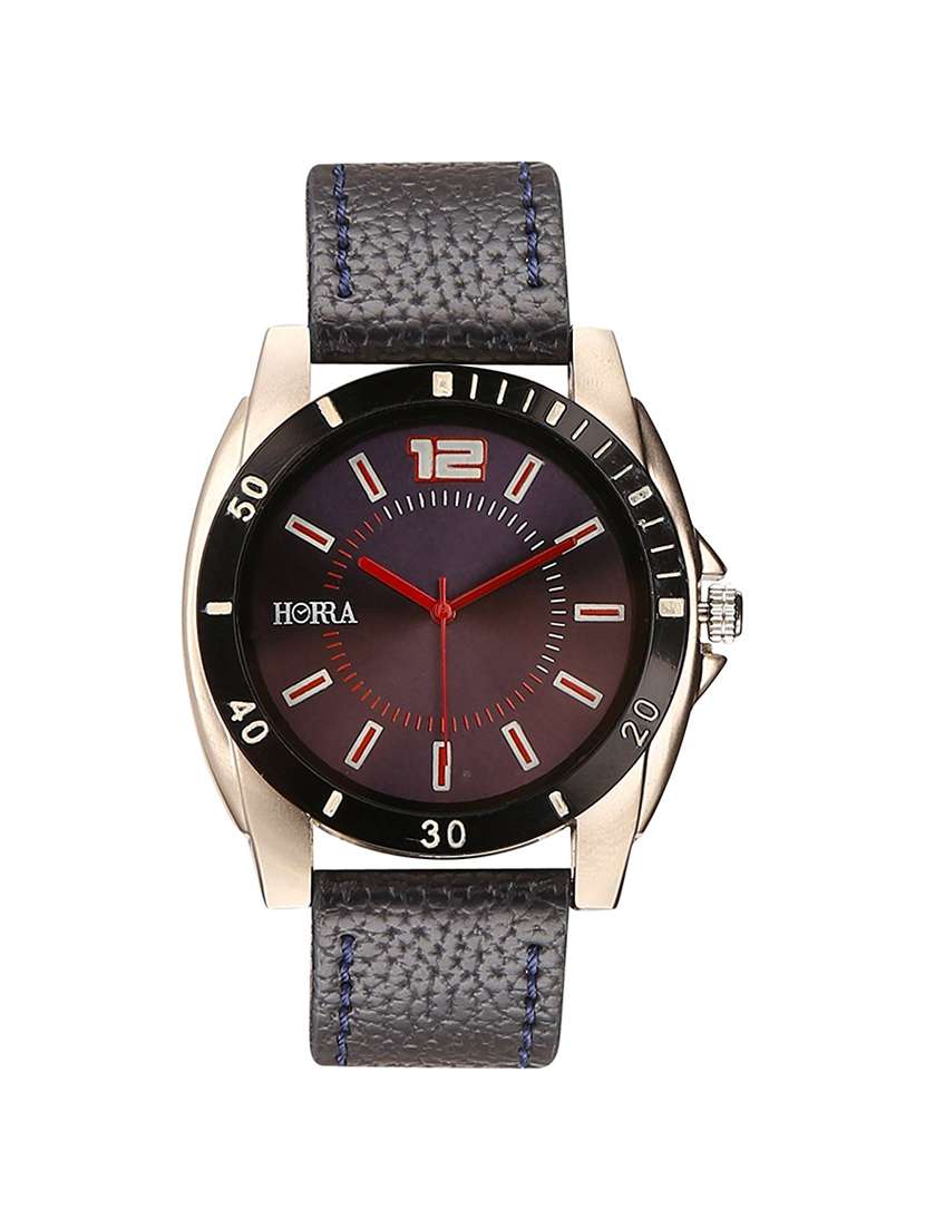 horra hr717mlbkr58 steel series black dial analog watches for men