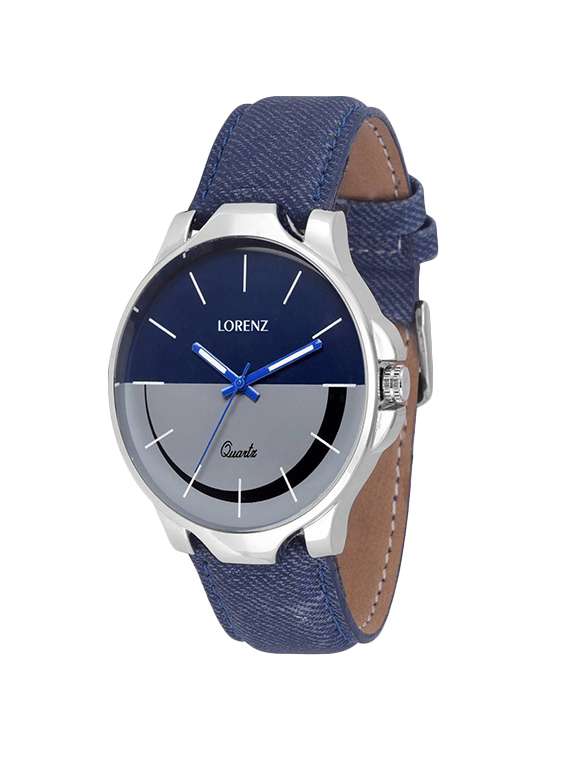 lorenz mk-1058a denim strap analog watch