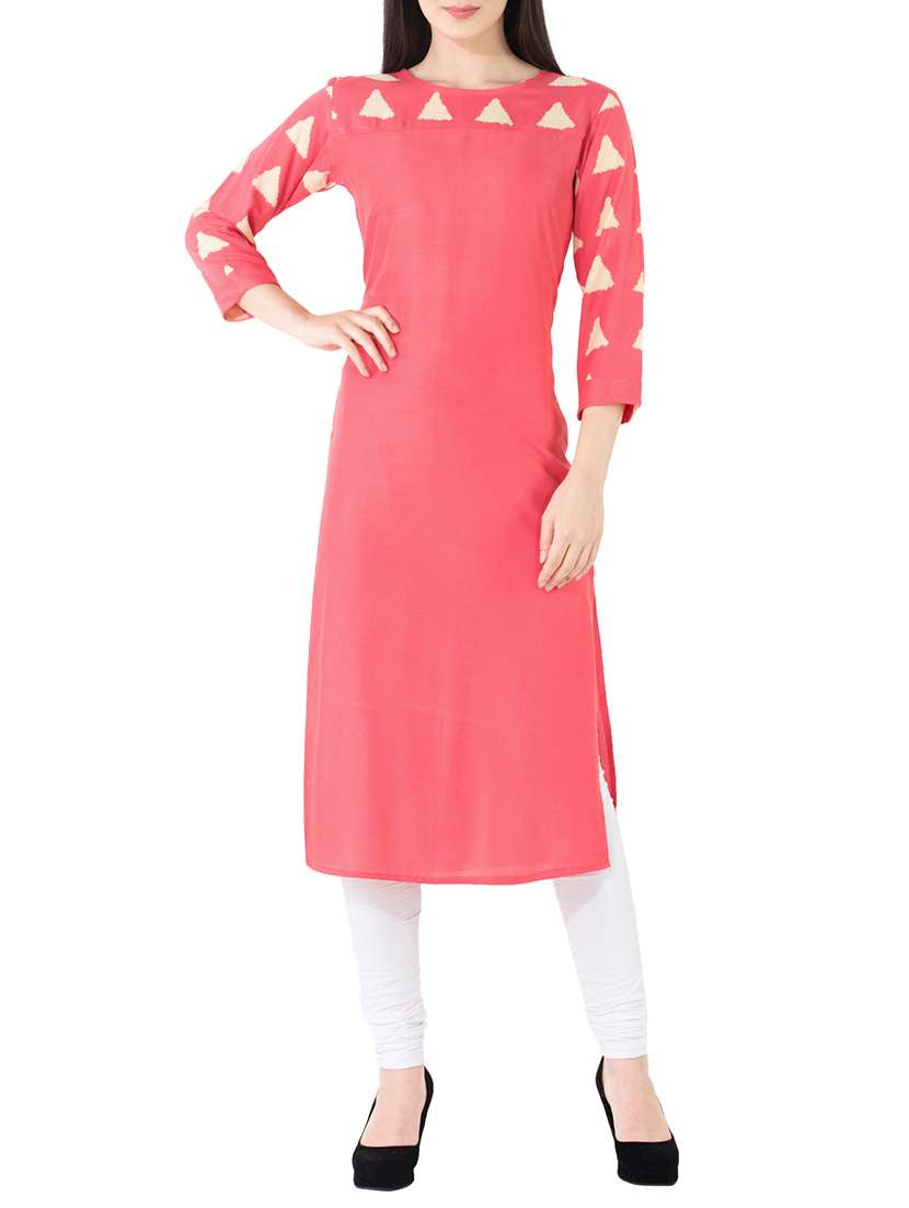 printed yoke straight kurta