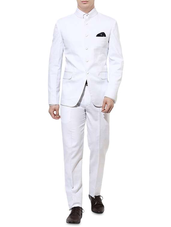 white solid suit