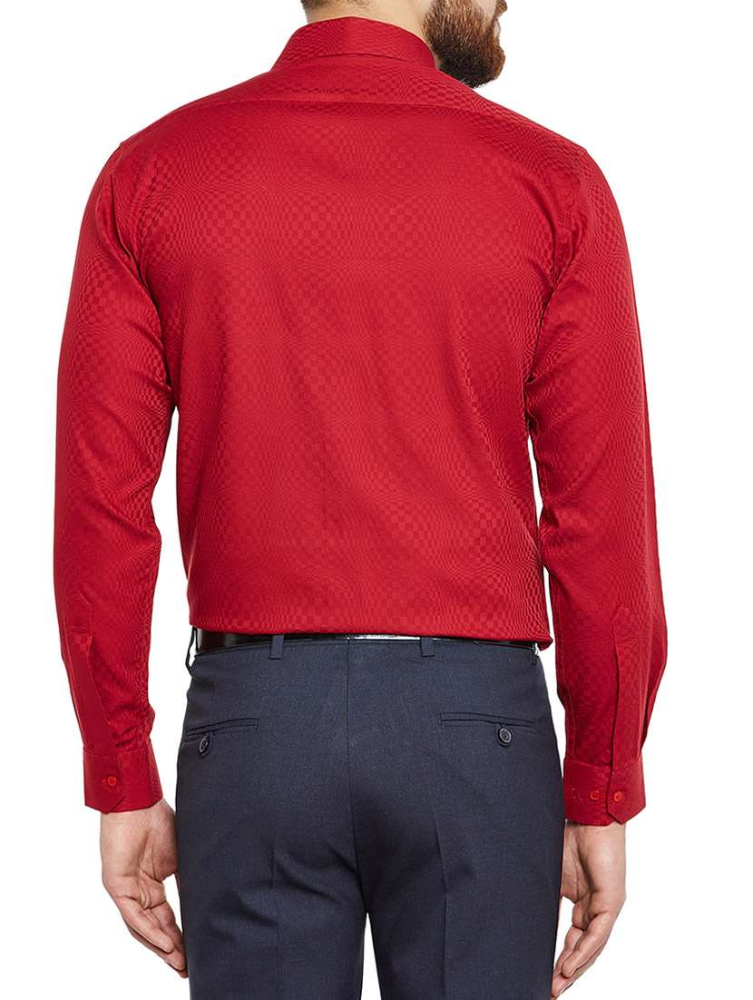 red cotton formal shirt - 14559869 -  Standard Image - 2
