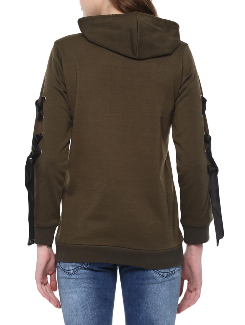 green fleece hooded sweatshirt - 14559882 - Standard Image - 2
