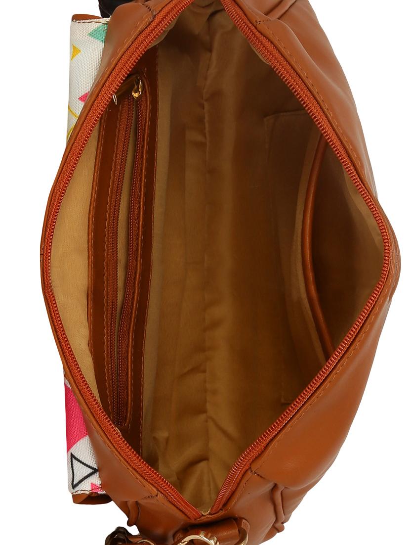 tan leatherette (pu) sling bag - 14562493 - Standard Image - 2