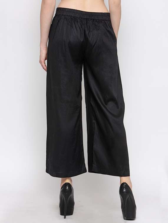 black viscose palazzos - 14563417 -  Standard Image - 2