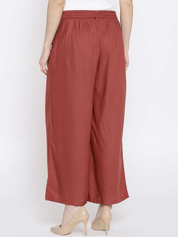 brown rayon palazzo - 14563419 -  Standard Image - 2