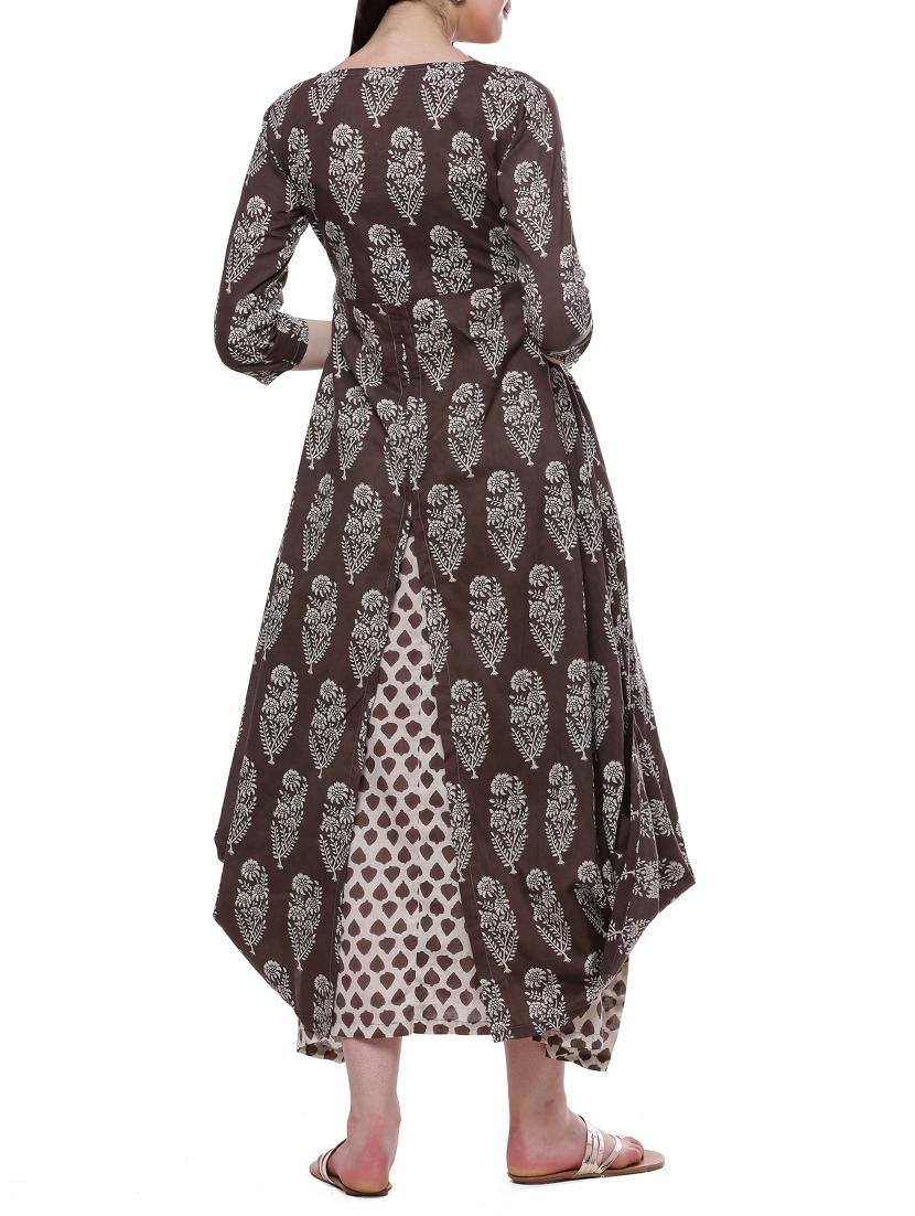 cowl printed ethnic dress - 14568207 - Standard Image - 2