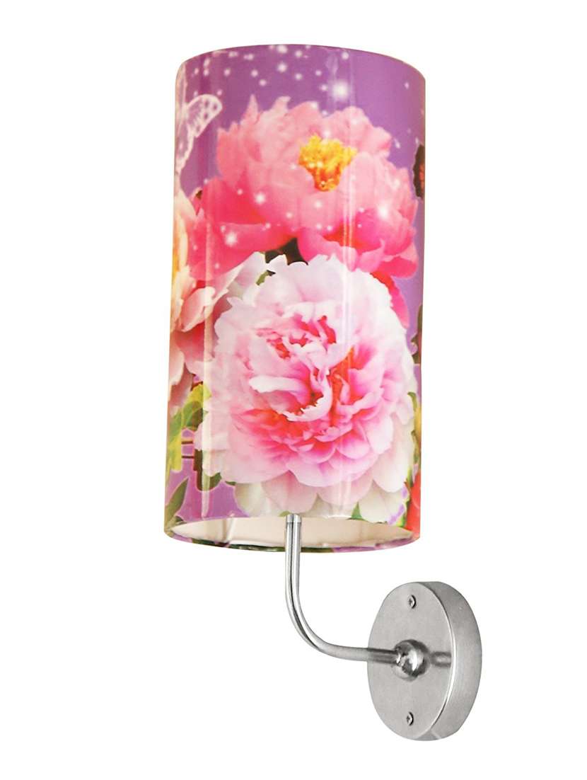 handmade plastic with color paper sheet crafted floral sceneted wall sconce lamp