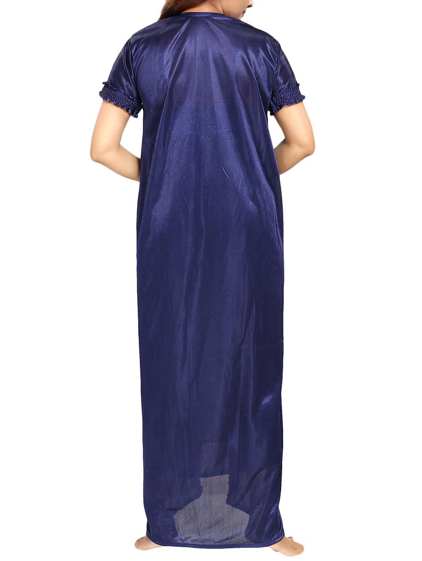 navy blue satin nightwear set - 14574198 - Standard Image - 2