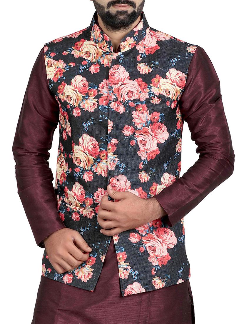 blue cotton nehru jacket - 14574574 - Zoom Image - 0