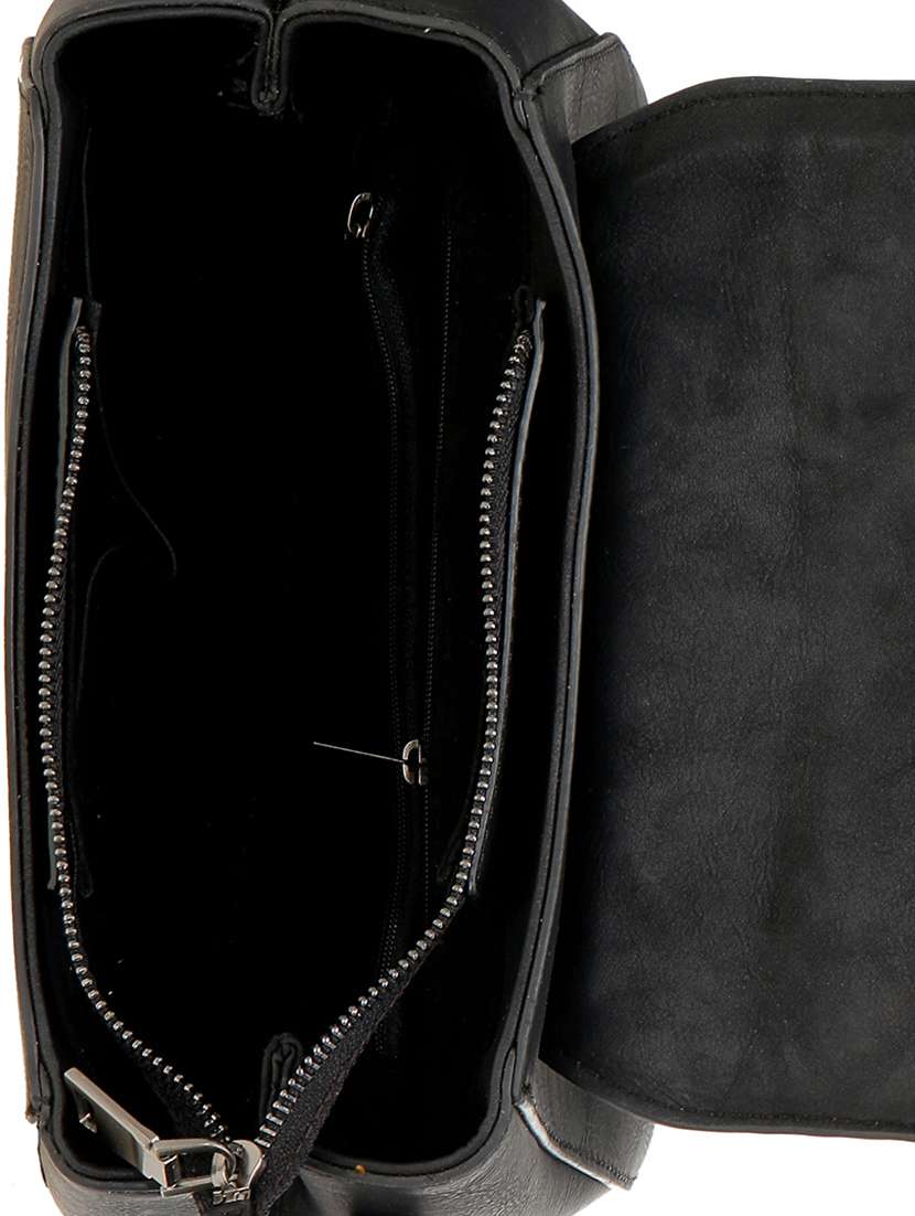 black leatherette regular sling bag - 14584222 -  Standard Image - 2