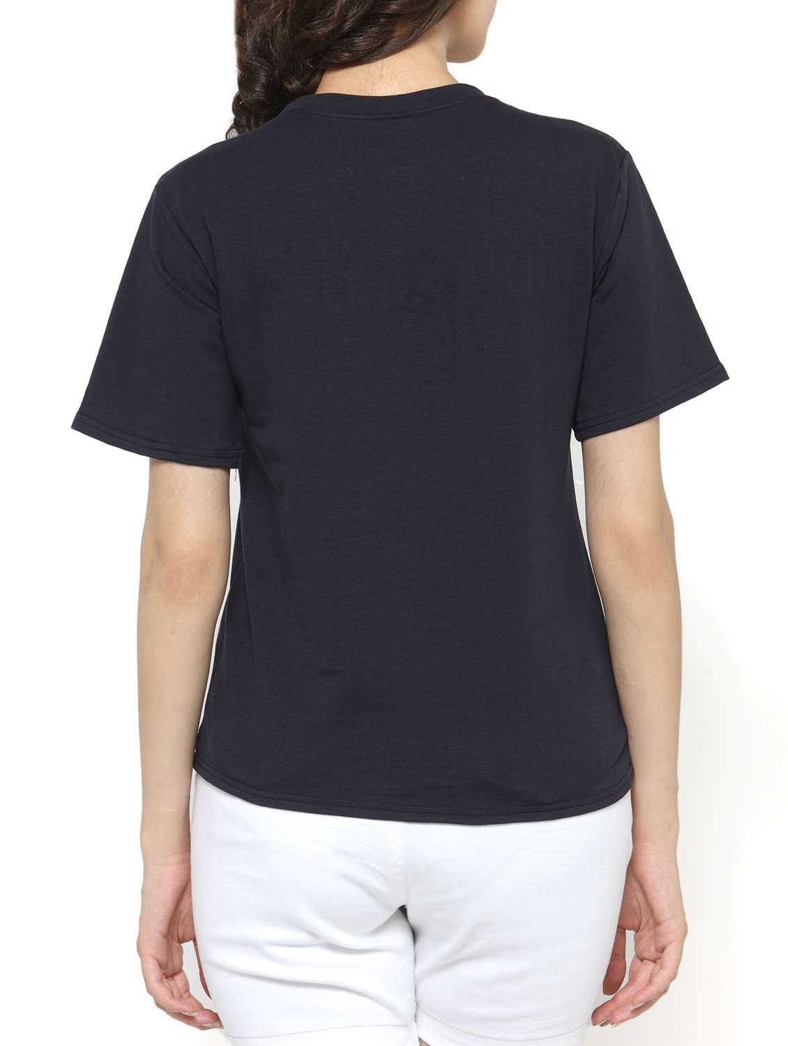 women's chest print crew neck t-shirt - 14590121 -  Standard Image - 2