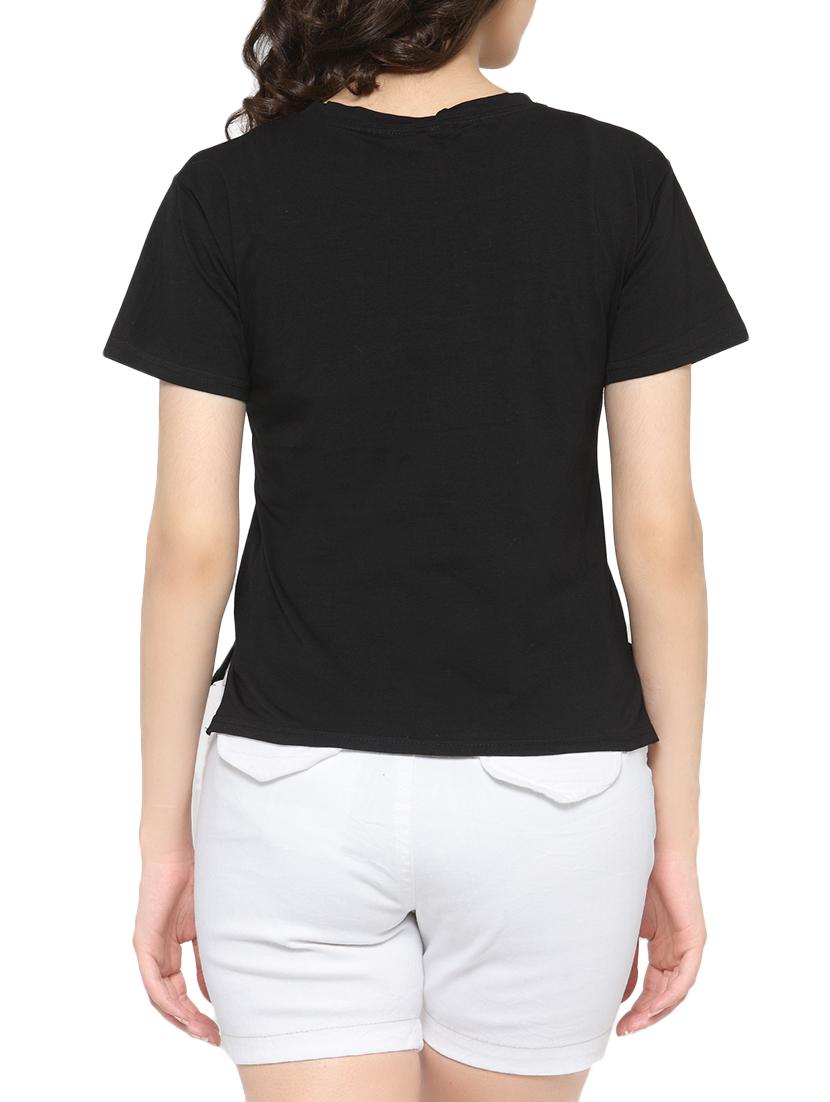 women's front print round neck t-shirt - 14590154 - Standard Image - 2