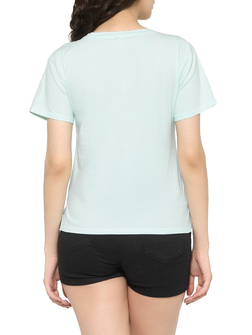 women's front print round neck t-shirt - 14590156 - Standard Image - 2