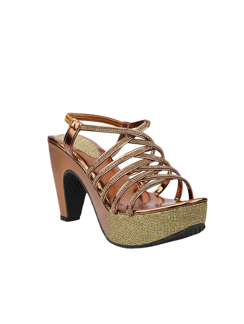 copper back strap sandal
