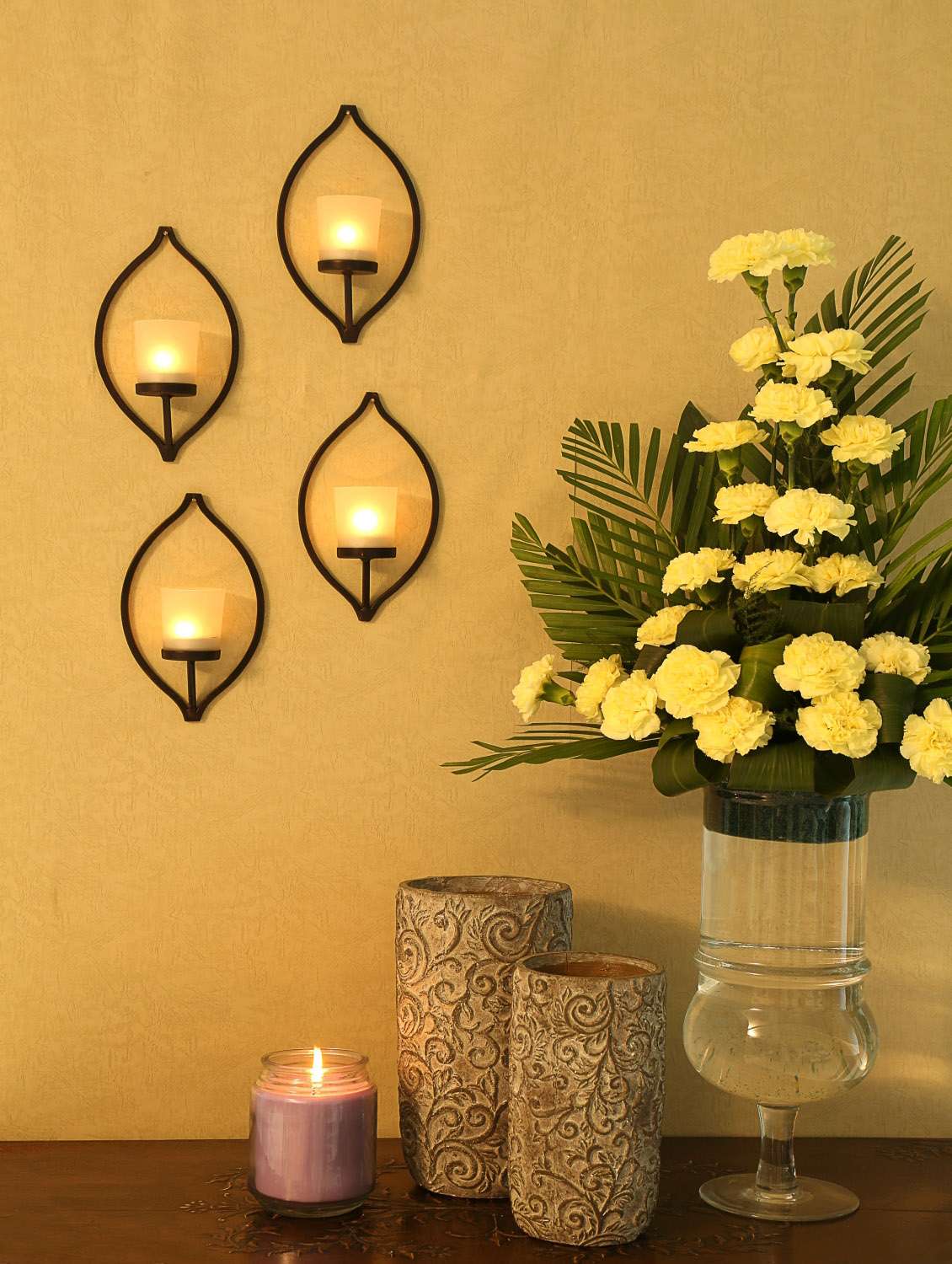 set of 4 wall sconce with frosted glass