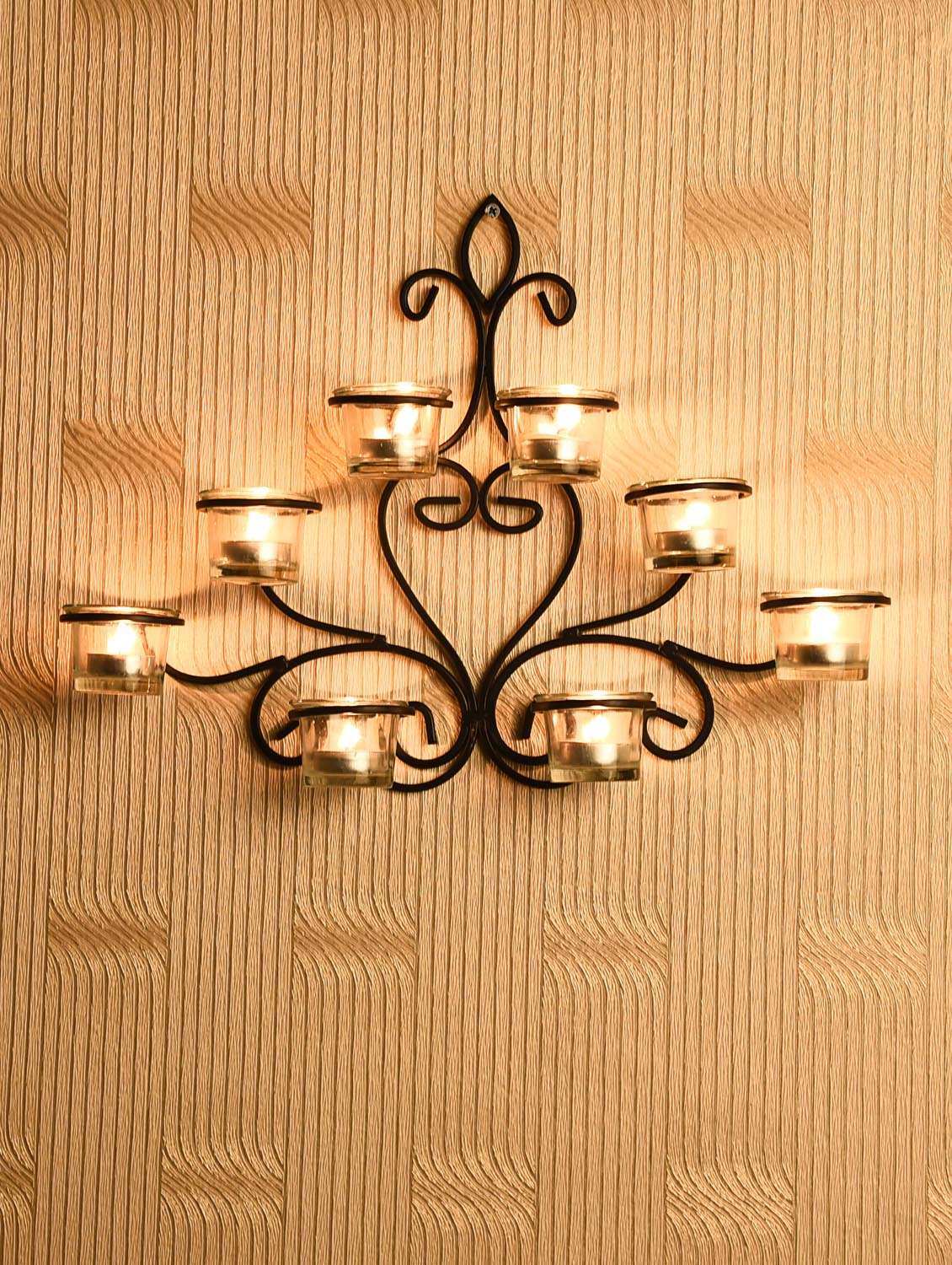 8 cup wall sconce with free tealight candles