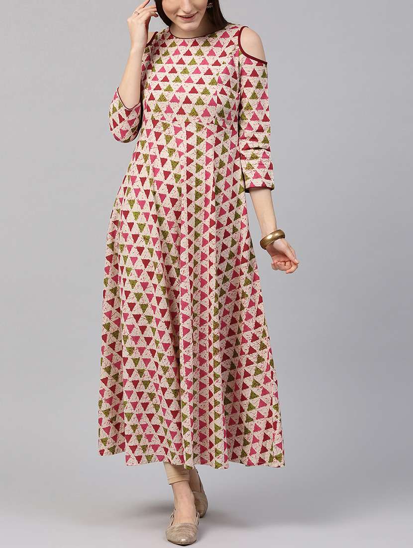 cold shoulder flared kurta