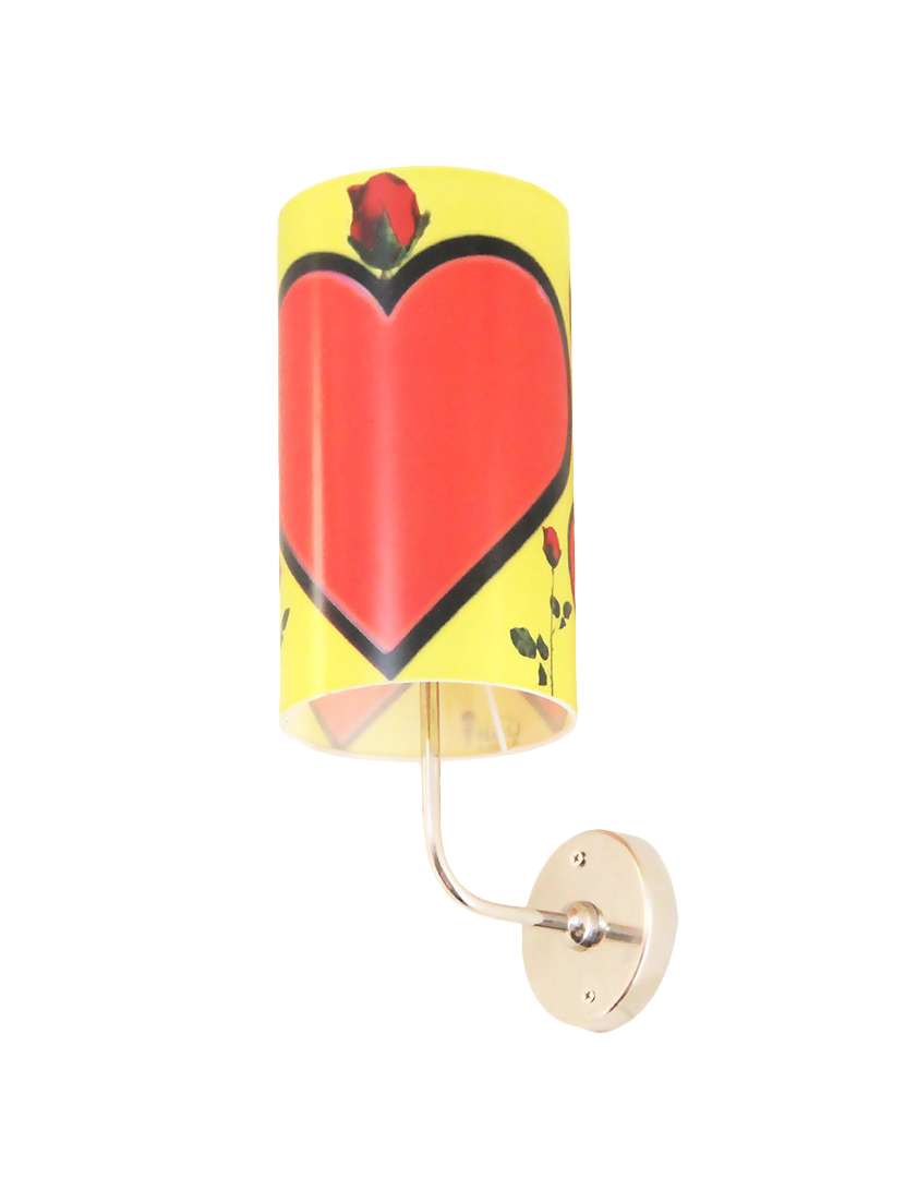 handmade plastic with colored paper sheet crafted heart sceneted wall sconce lamp
