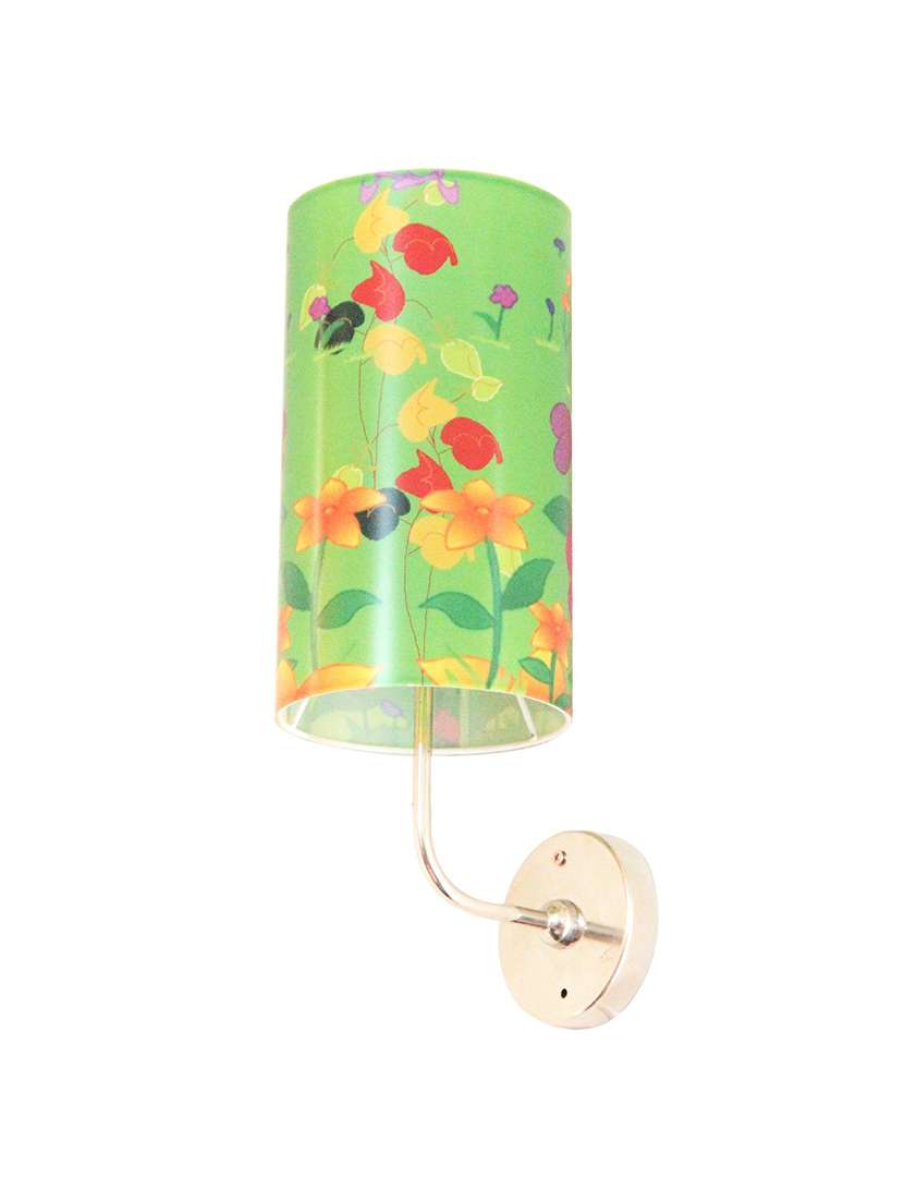 handmade plastic with colored sheet crafted floral sceneted wall sconce lamp