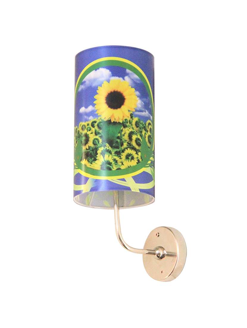 handmade plastic with colored sheet crafted floral sceneted wall sconce lamp