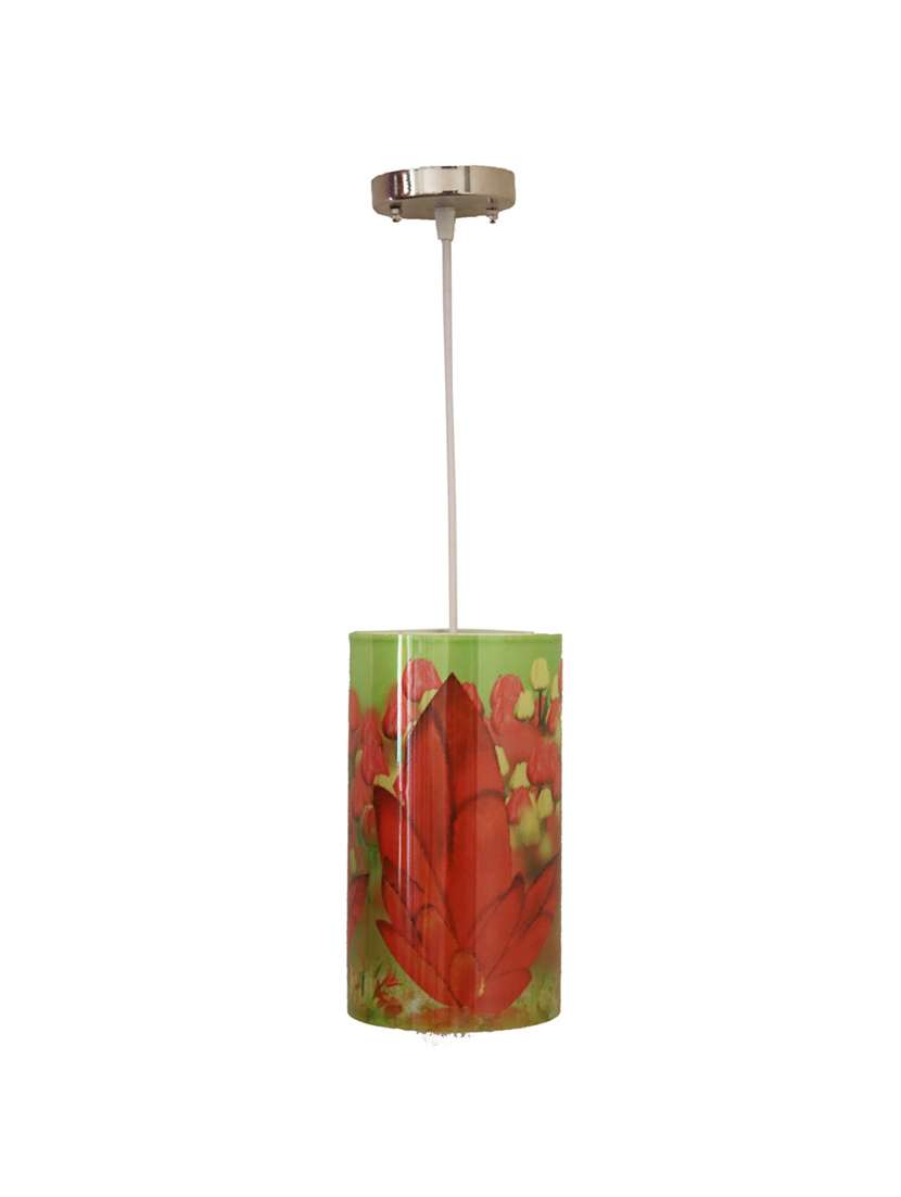 handmade plastic with color paper sheet crafted floral sceneted wall sconce lamp