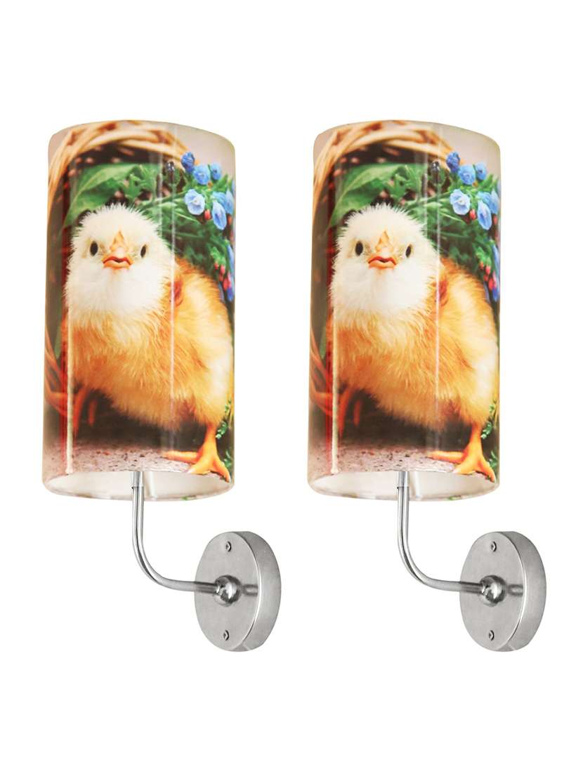 handmade plastic with colored paper sheet crafted wall sconce lamp (set of 2)