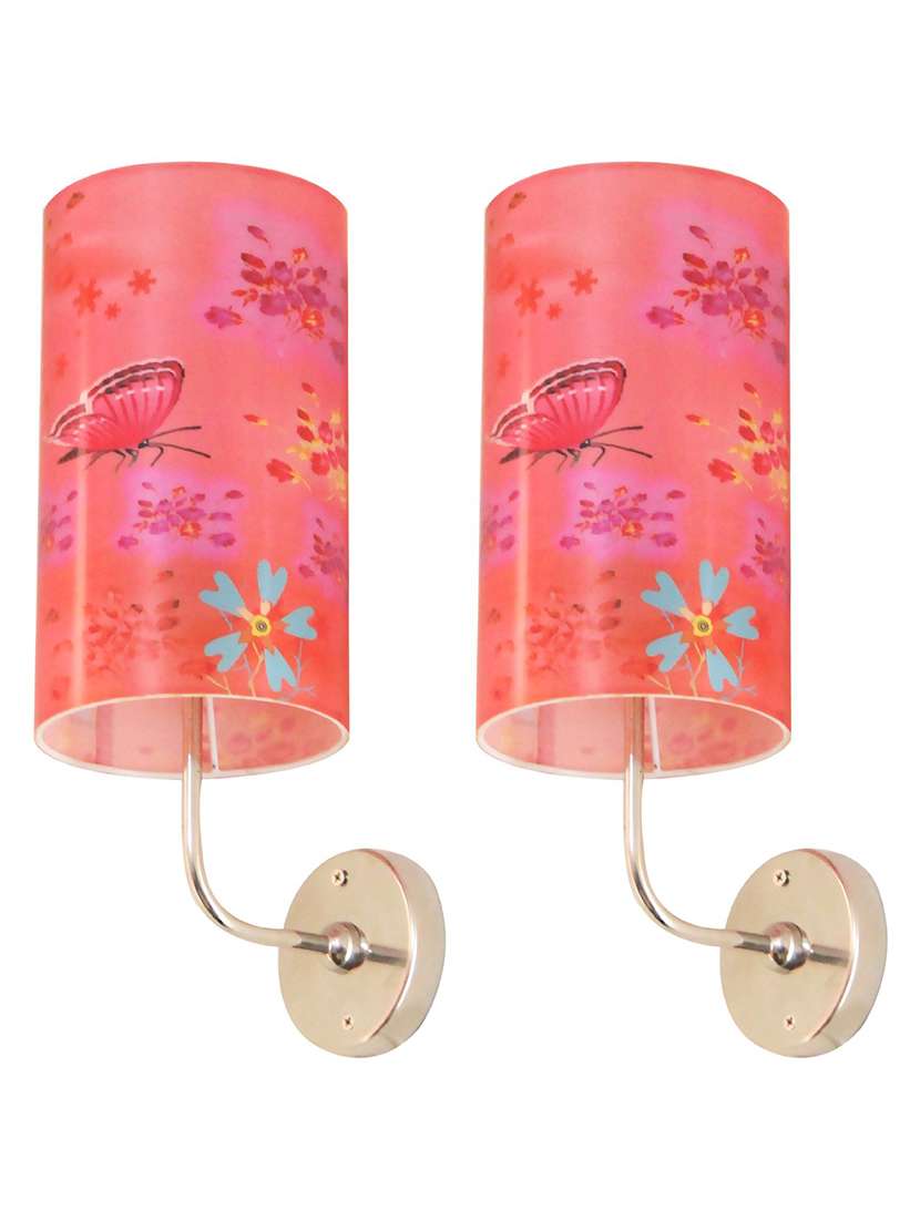 handmade plastic with color paper sheet crafted sceneted wall sconce lamp (set of 2)