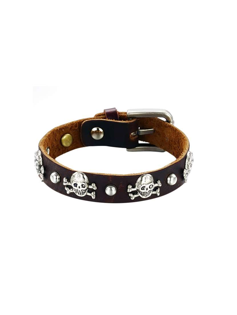 brown leather bracelet