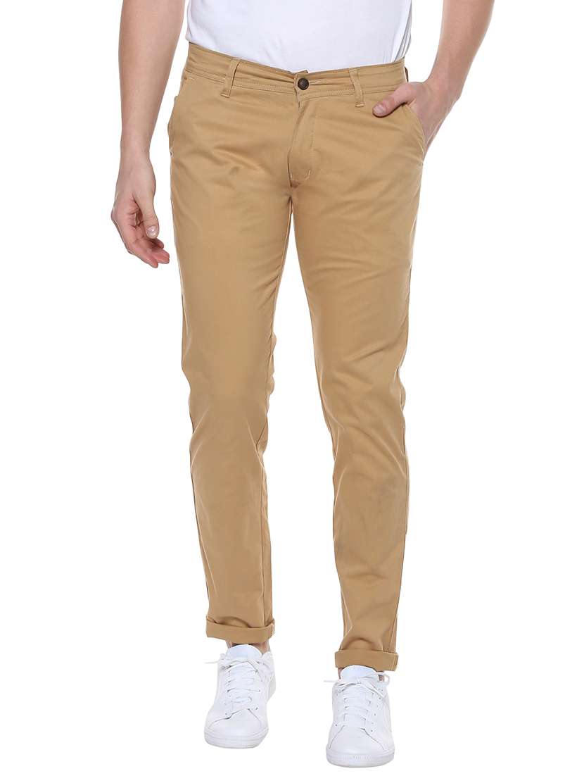 beige cotton chinos casual trousers