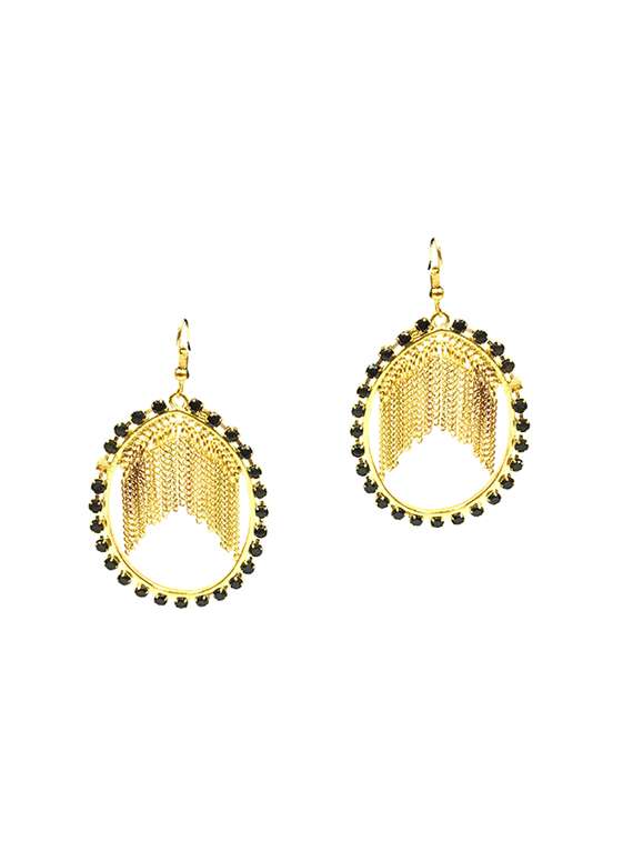 gold metal drop earrings