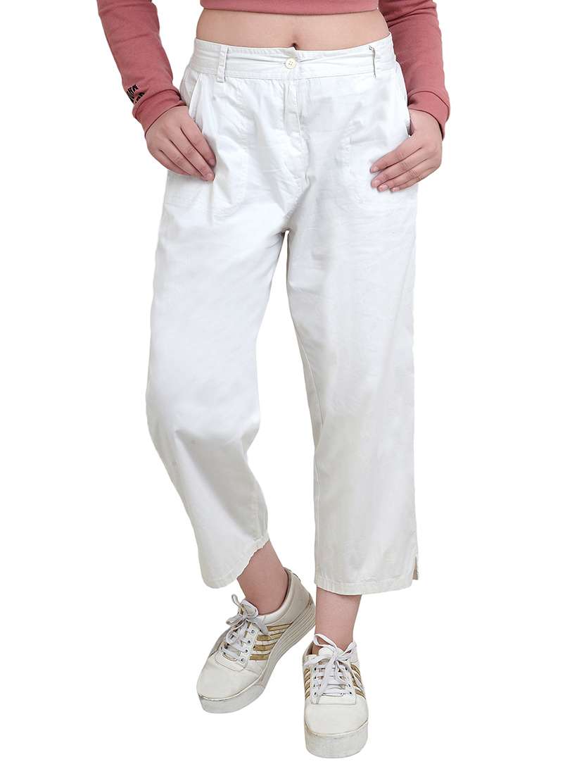 solid flat front chinos trouser