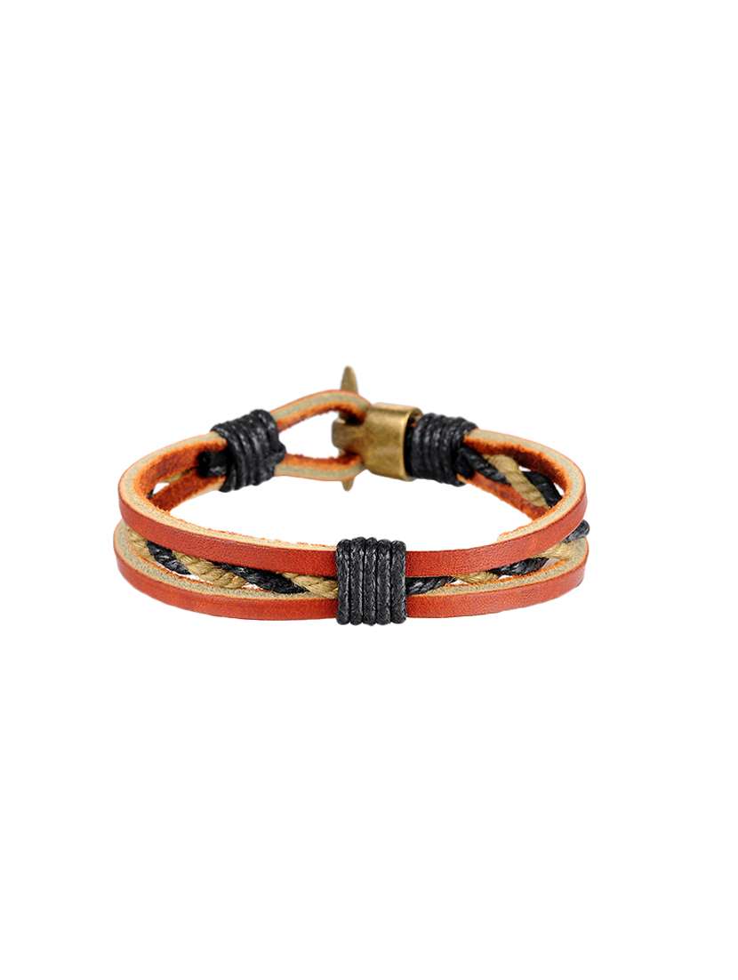 brown leather bracelet