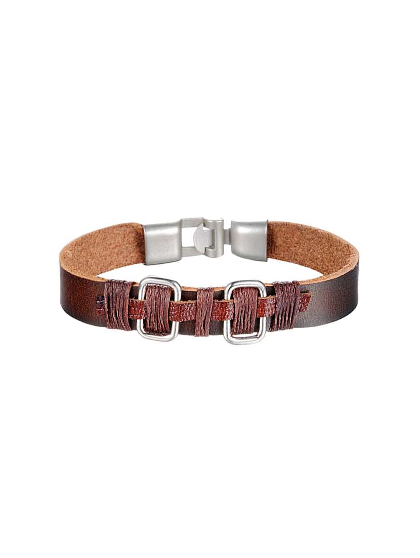 brown leather bracelet
