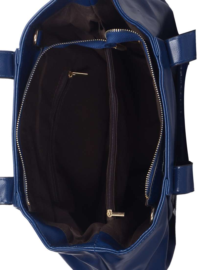 blue leatherette regular handbag - 14605802 -  Standard Image - 2