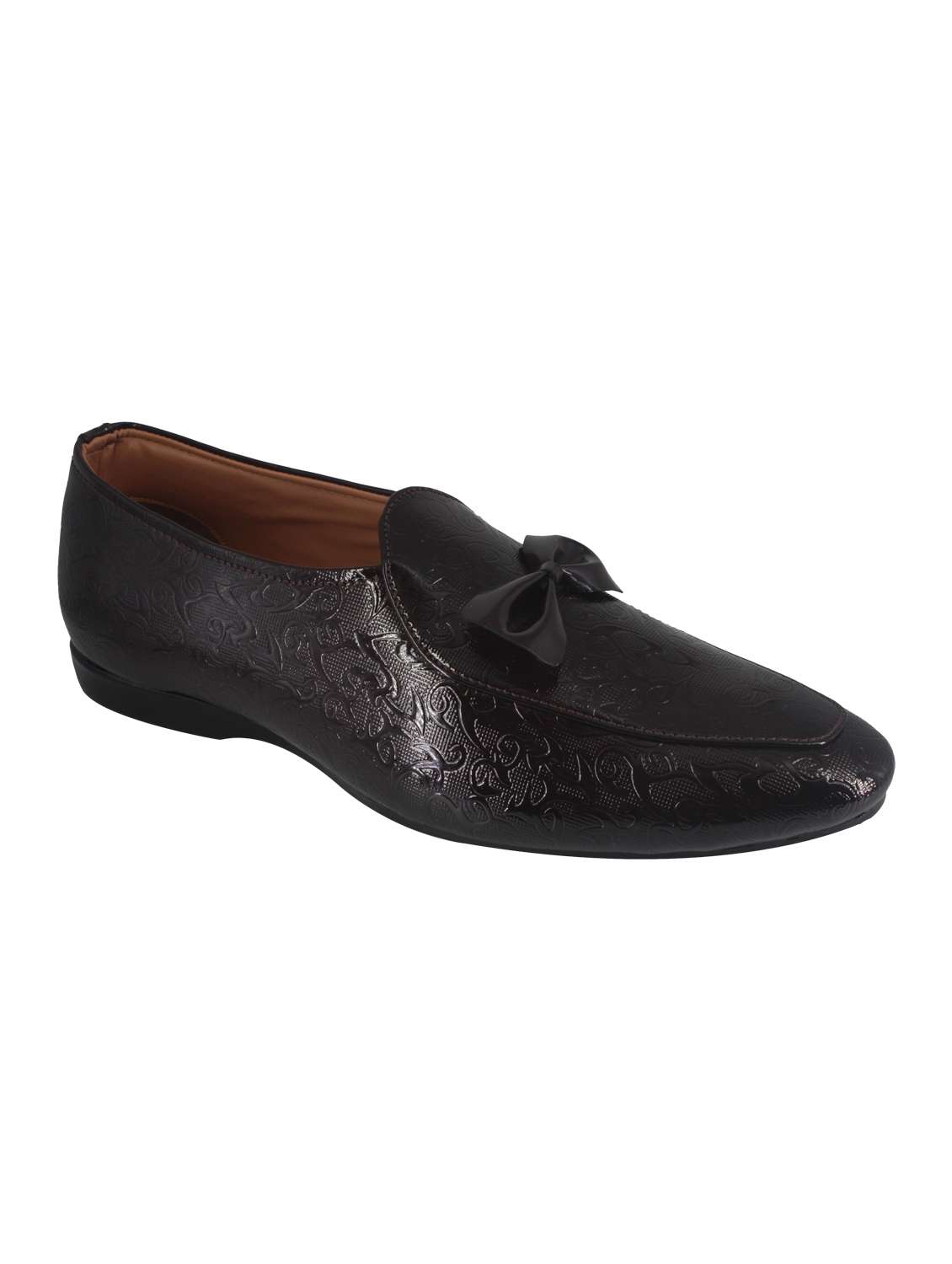 brown leatherette slip on