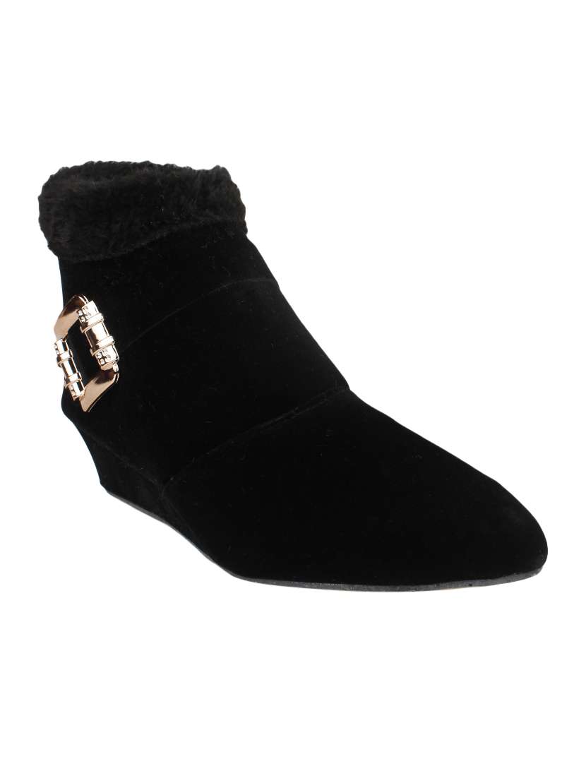 black suede  ankle boot