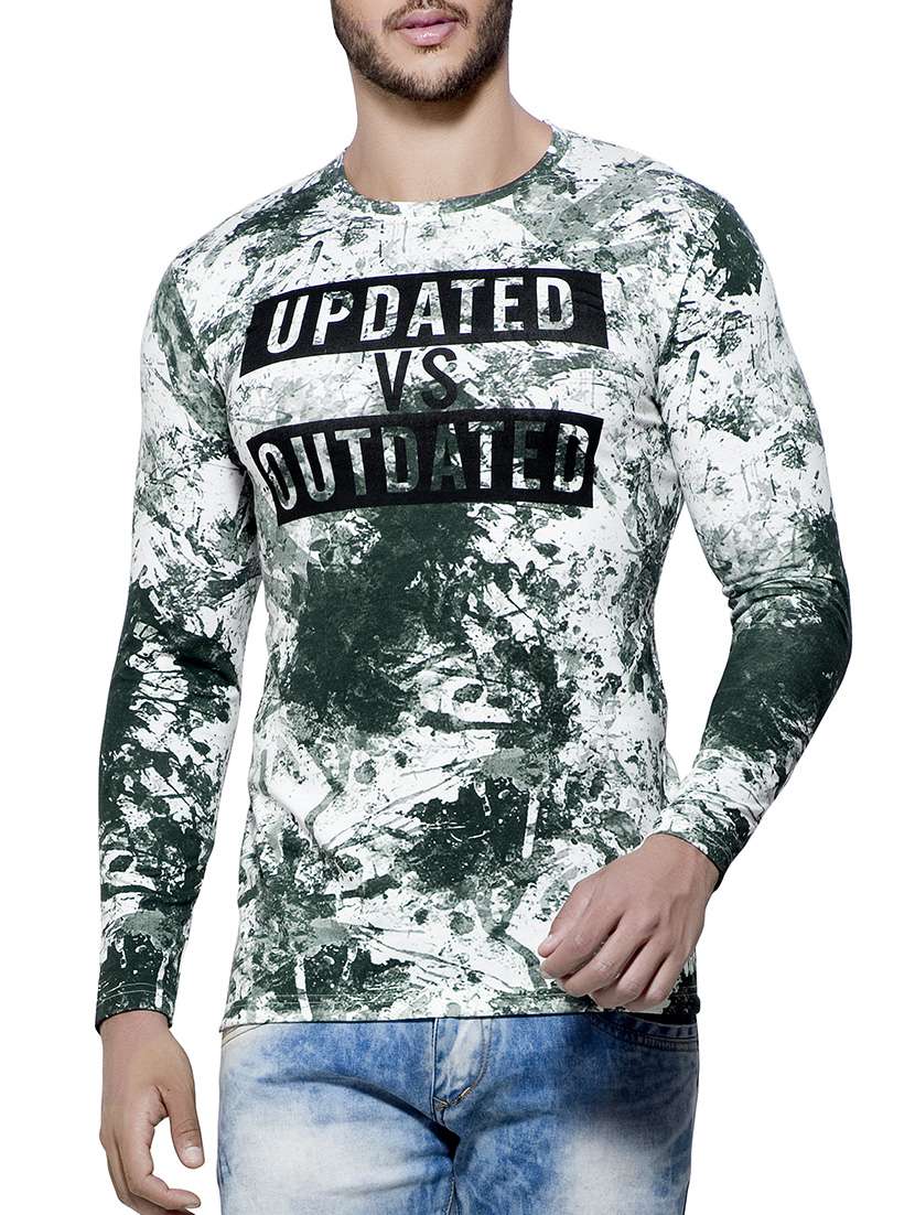 green cotton all over print tshirt