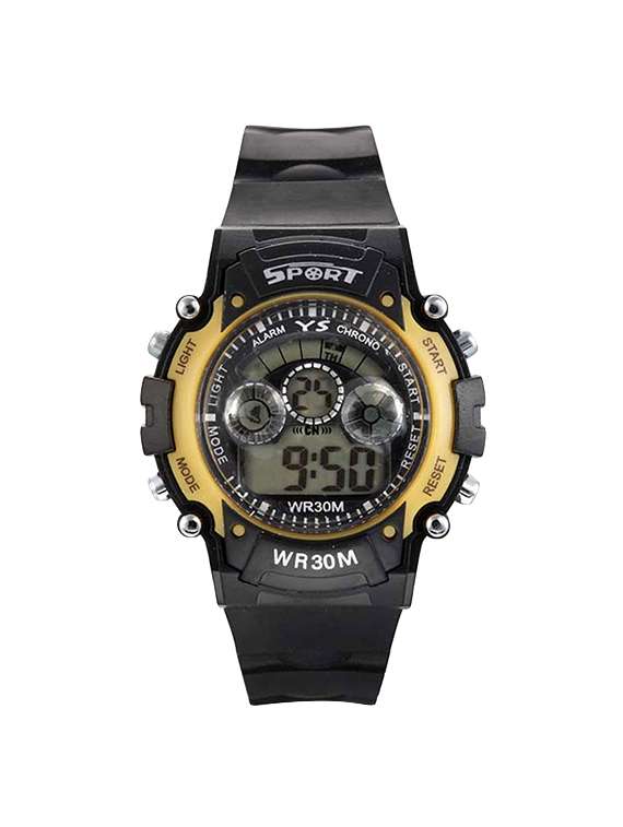 kid's yellow digital 7light color watch