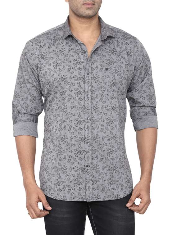 grey cotton casual shirt