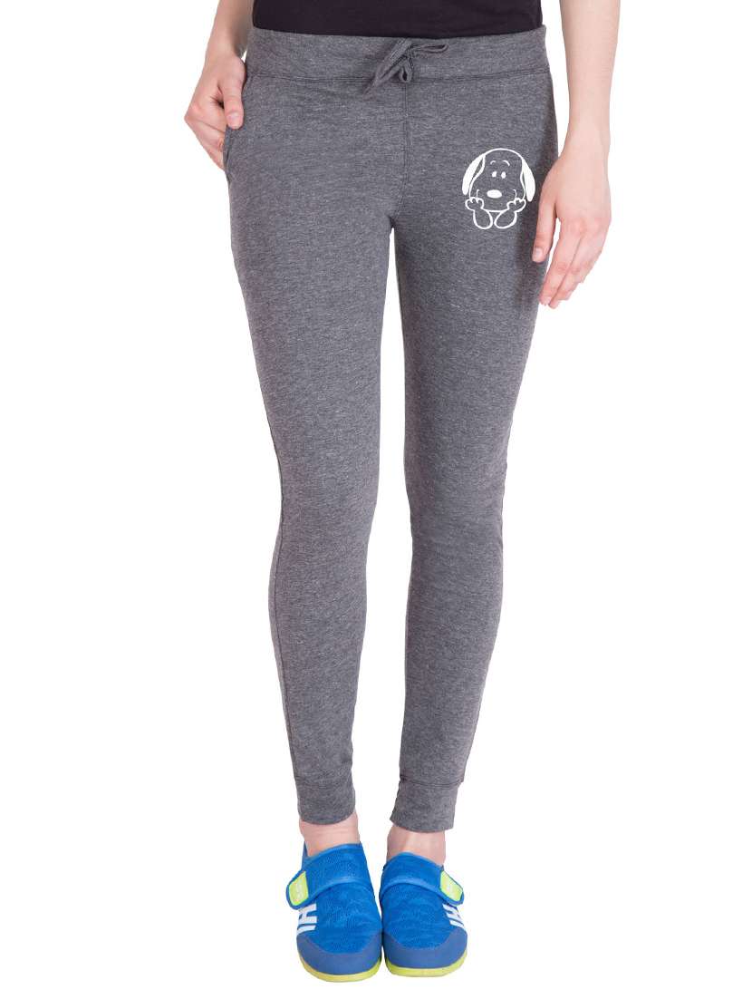 grey printed track pant