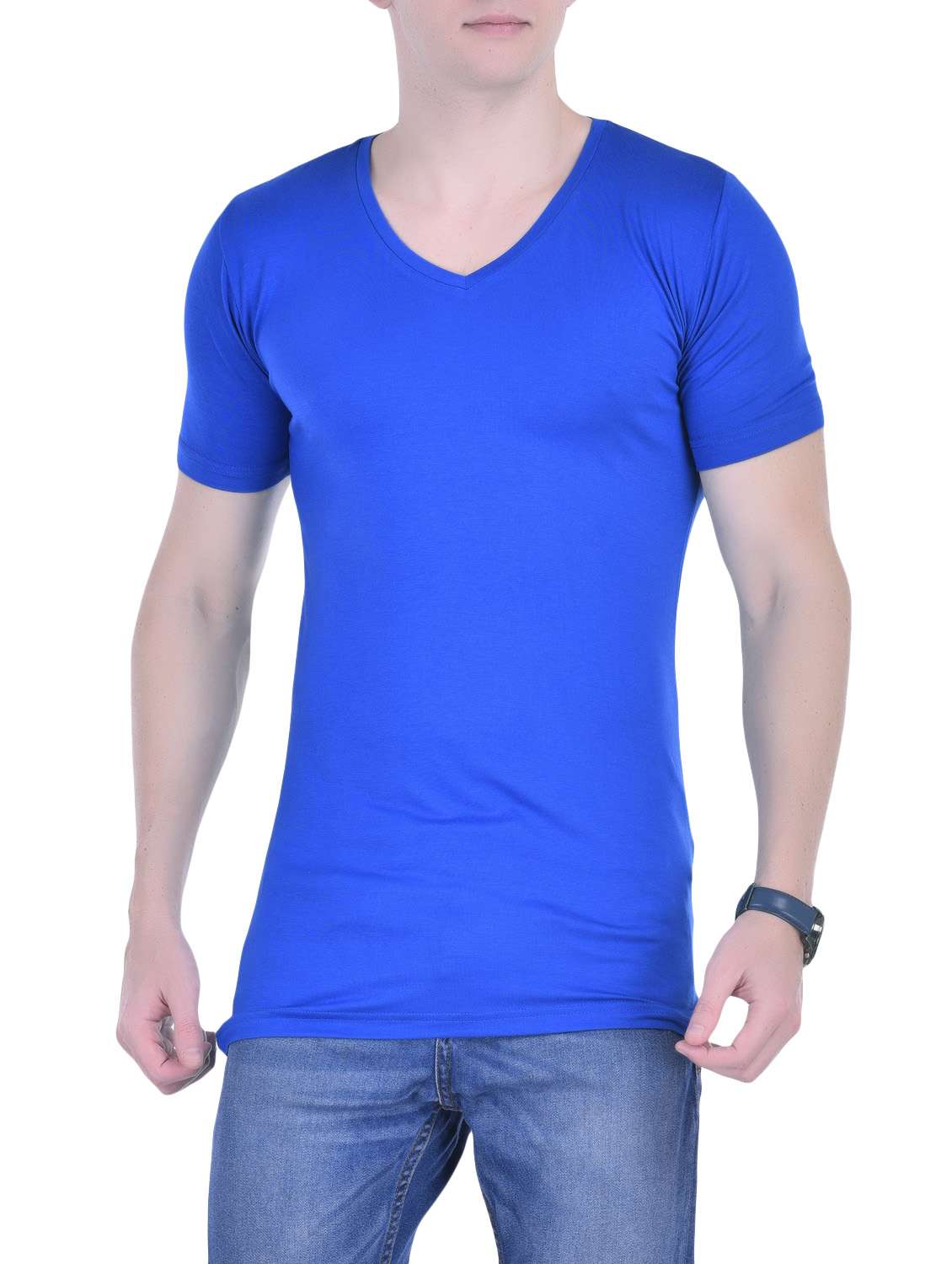 blue viscose t-shirt