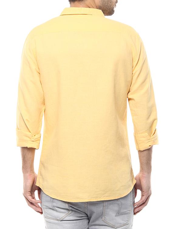 yellow cotton casual shirt - 14626024 - Standard Image - 2