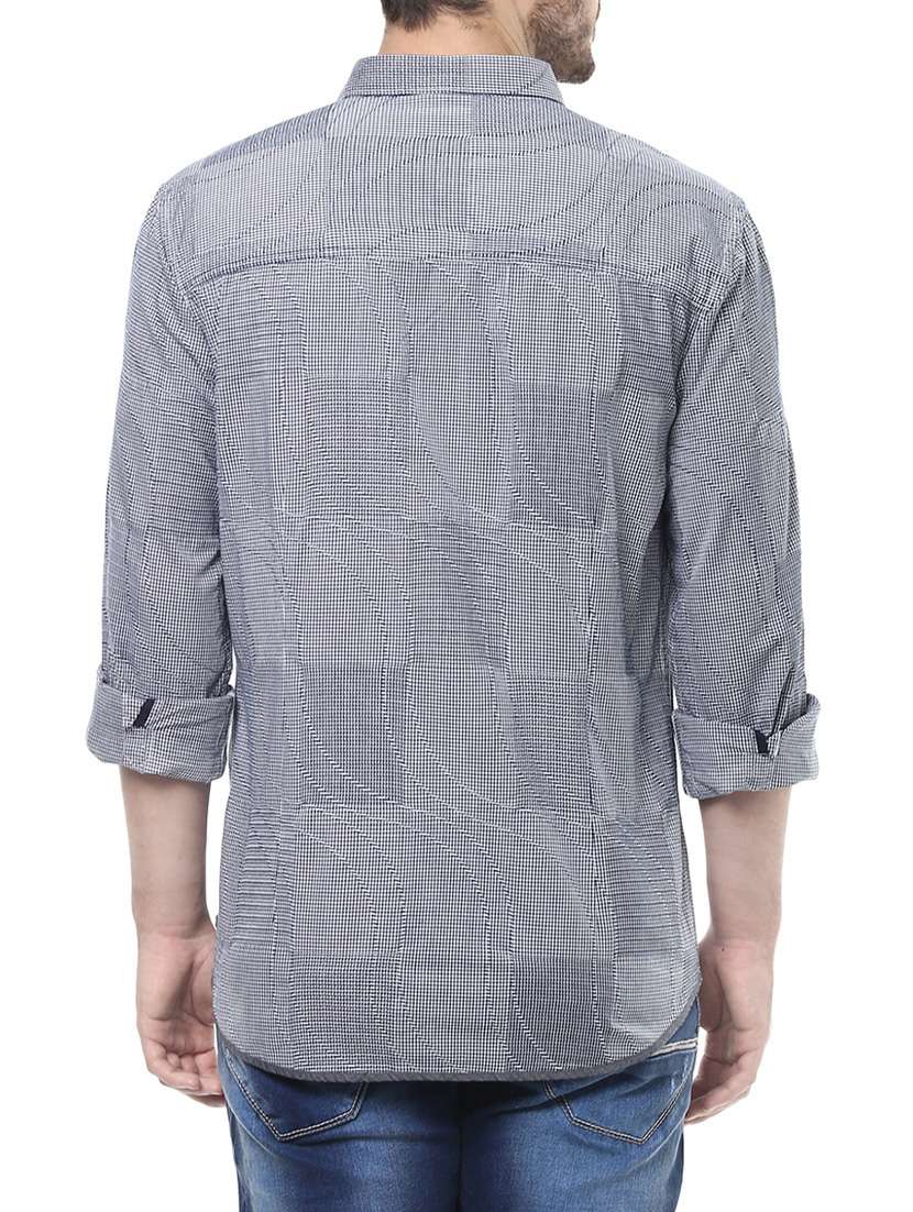 blue cotton casual shirt - 14626043 - Standard Image - 2