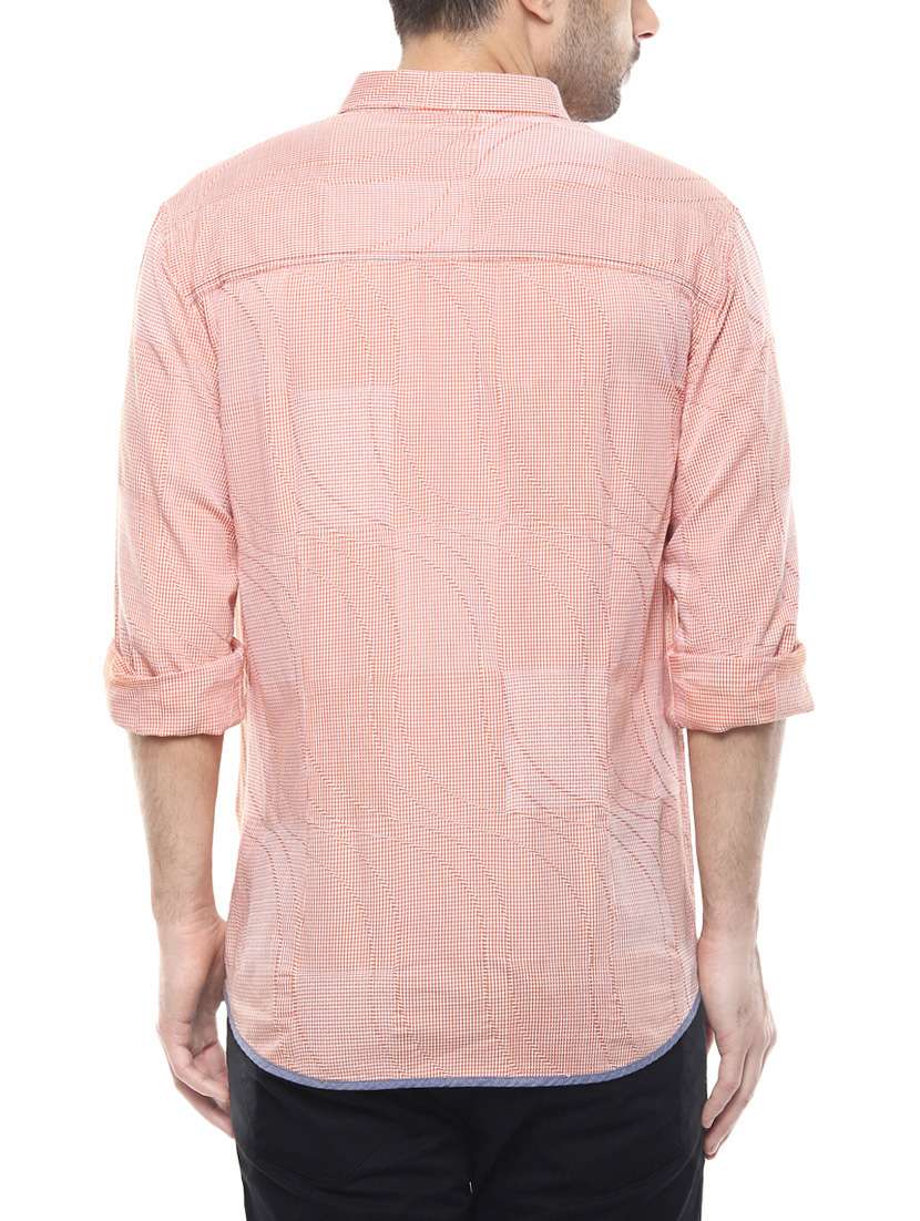 orange cotton casual shirt - 14626044 - Standard Image - 2