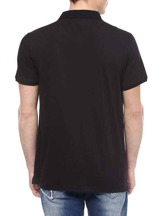 black cotton collared t-shirt - 14626057 -  Standard Image - 2