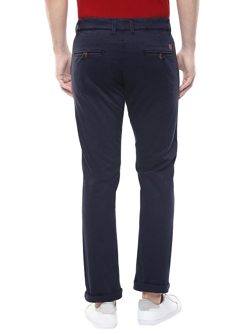 navy blue cotton chinos casual trousers - 14626099 - Standard Image - 2
