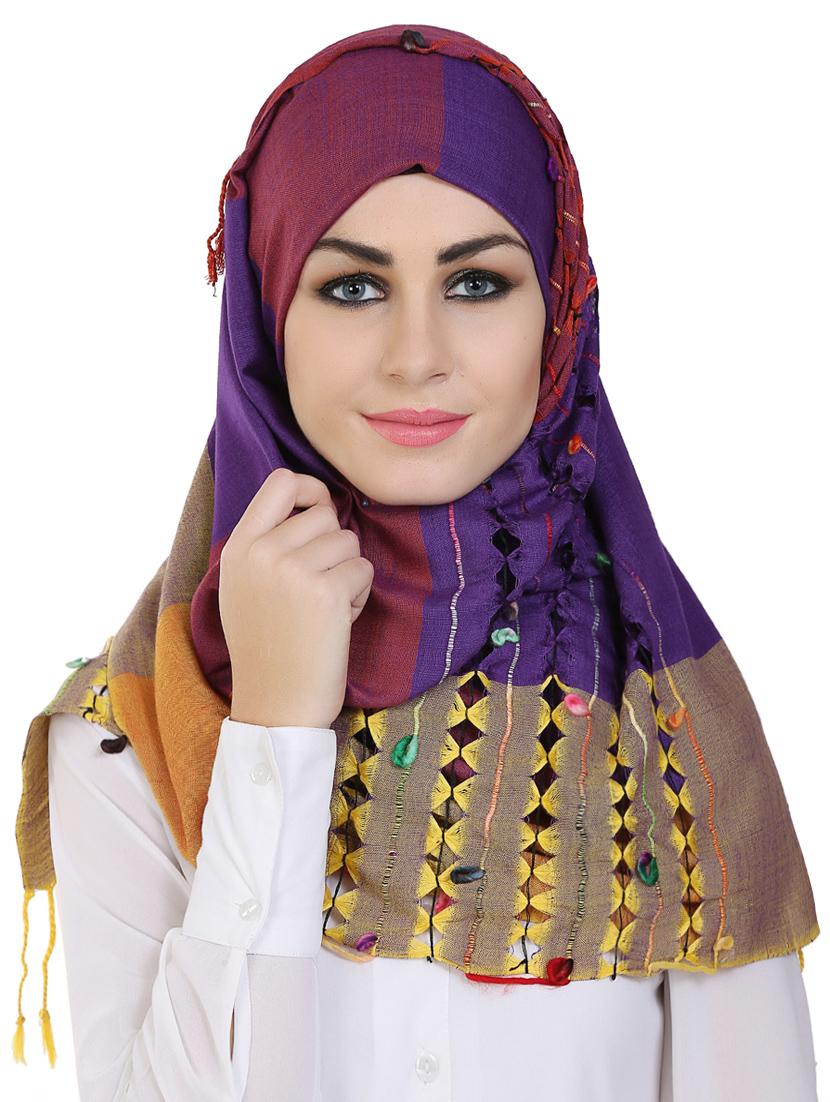 momin libas multi colored viscose stole