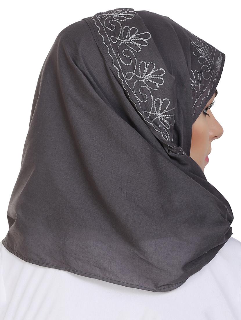 momin libas grey cotton stole - 14626519 - Standard Image - 2