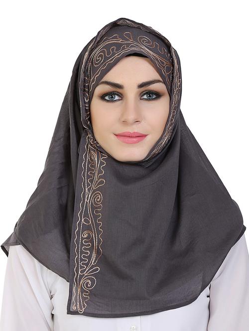 momin libas grey cotton stole - 14626520 - Standard Image - 0